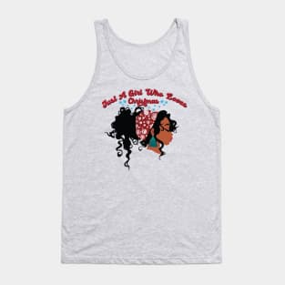 Just a Girl Who Loves Christmas, Black Girl Christmas Tank Top